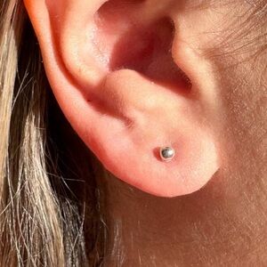 James Avery Tiny Sterling Silver Ball Studs- 2 pairs